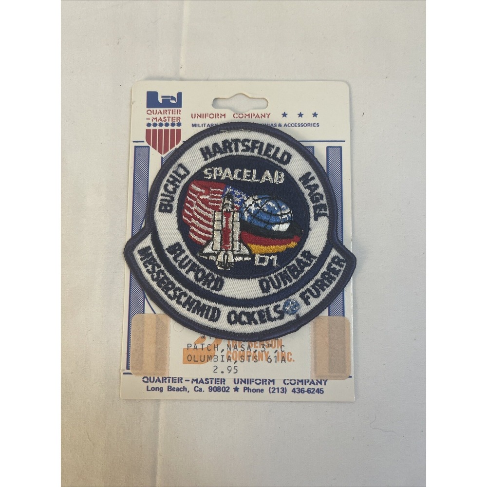 Vintage NASA SPACE SHUTTLE Mission Patch STS-61A German Spacelab D1 Embroidered